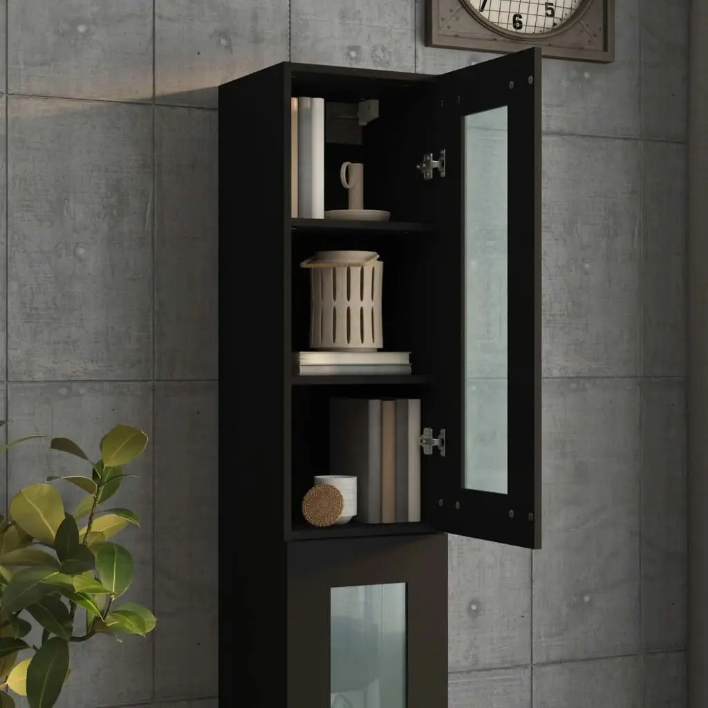 Hanging Wall Cabinet Black 34.5x34x90 cm 812457