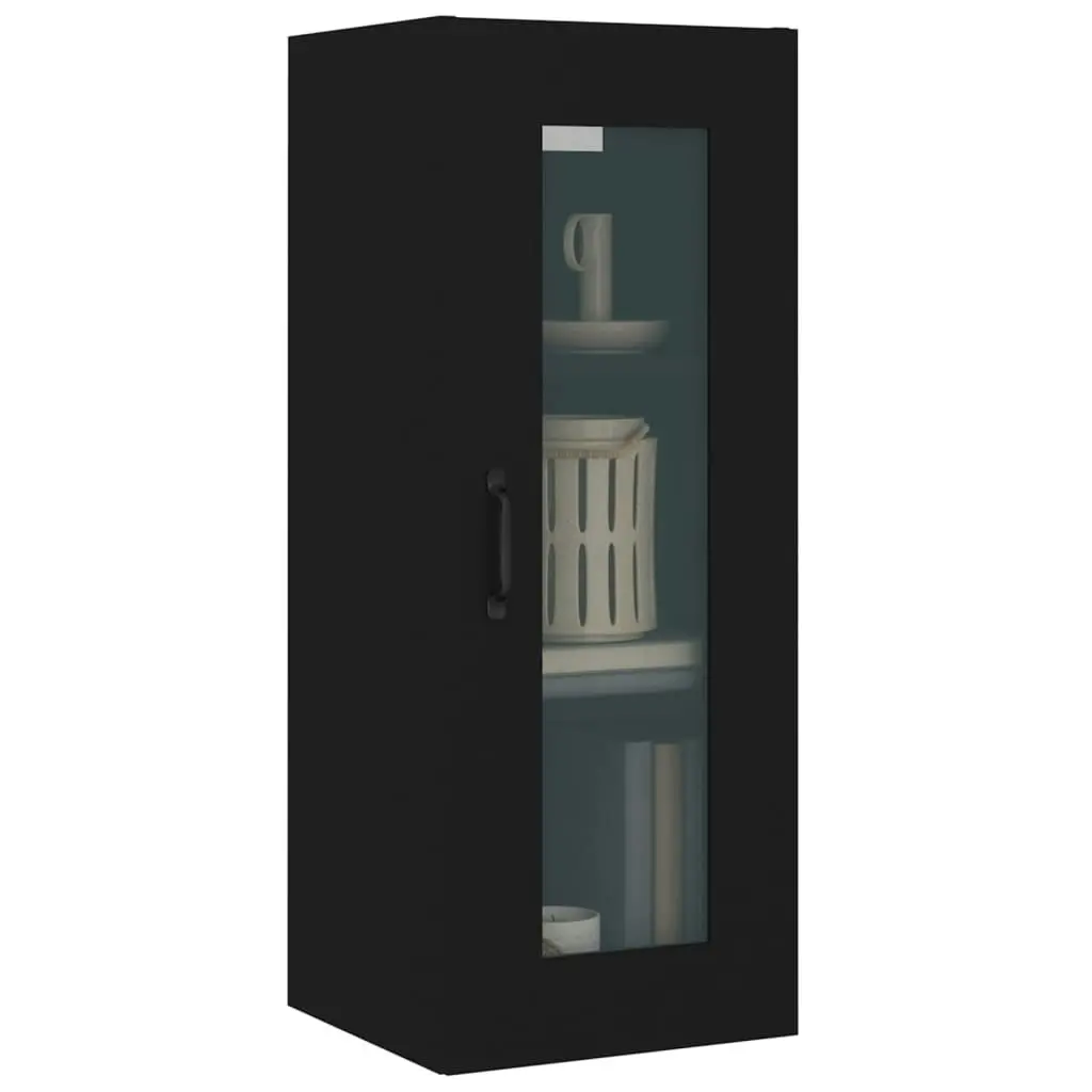 Hanging Wall Cabinet Black 34.5x34x90 cm 812457