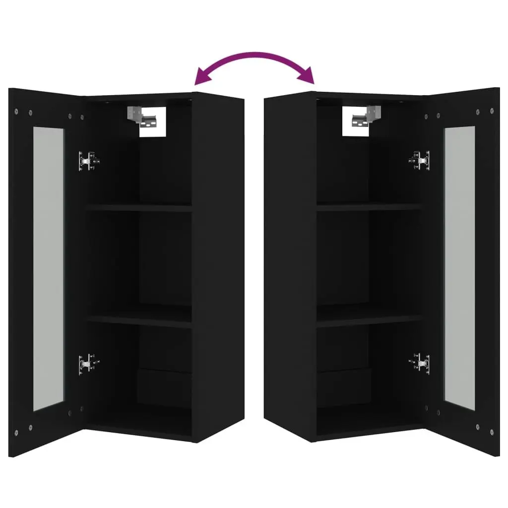 Hanging Wall Cabinet Black 34.5x34x90 cm 812457