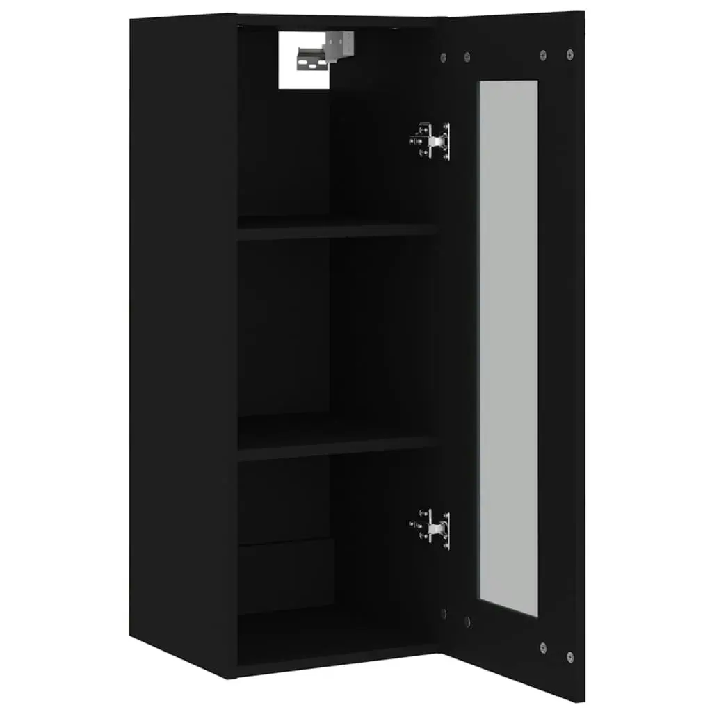 Hanging Wall Cabinet Black 34.5x34x90 cm 812457