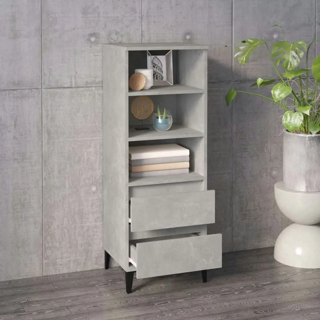 Highboard Concrete Grey 40x36x110 cm Engineered Wood 821248