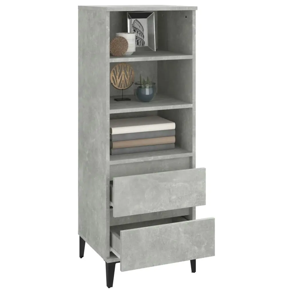 Highboard Concrete Grey 40x36x110 cm Engineered Wood 821248