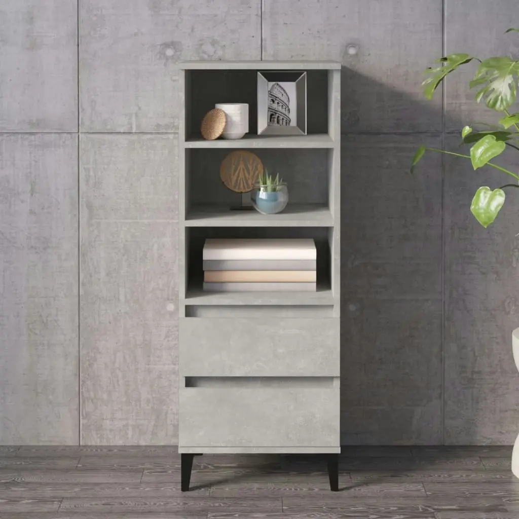 Highboard Concrete Grey 40x36x110 cm Engineered Wood 821248