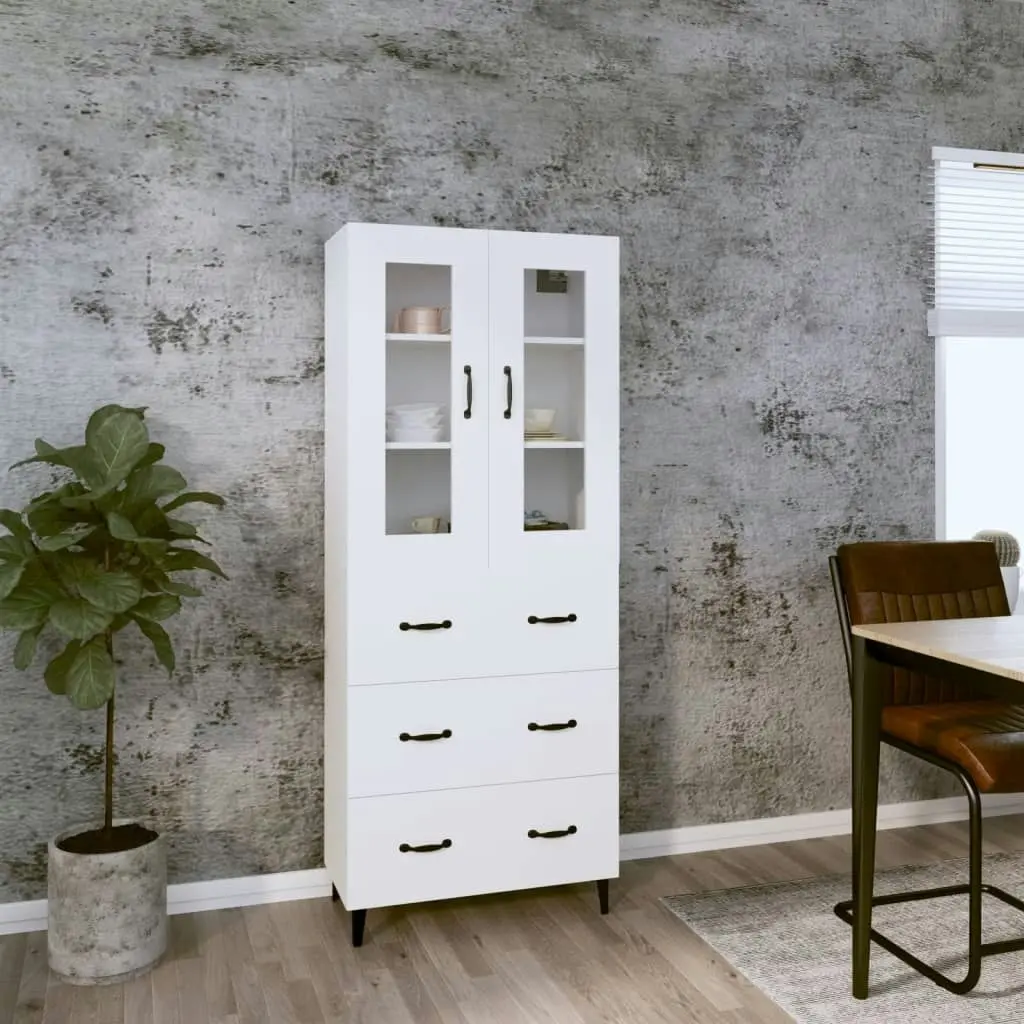 Highboard White 69.5x34x180 cm Engineered Wood 3114868