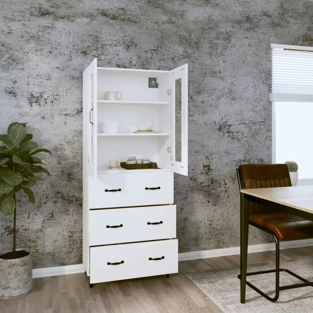 Highboard White 69.5x34x180 cm Engineered Wood 3114868