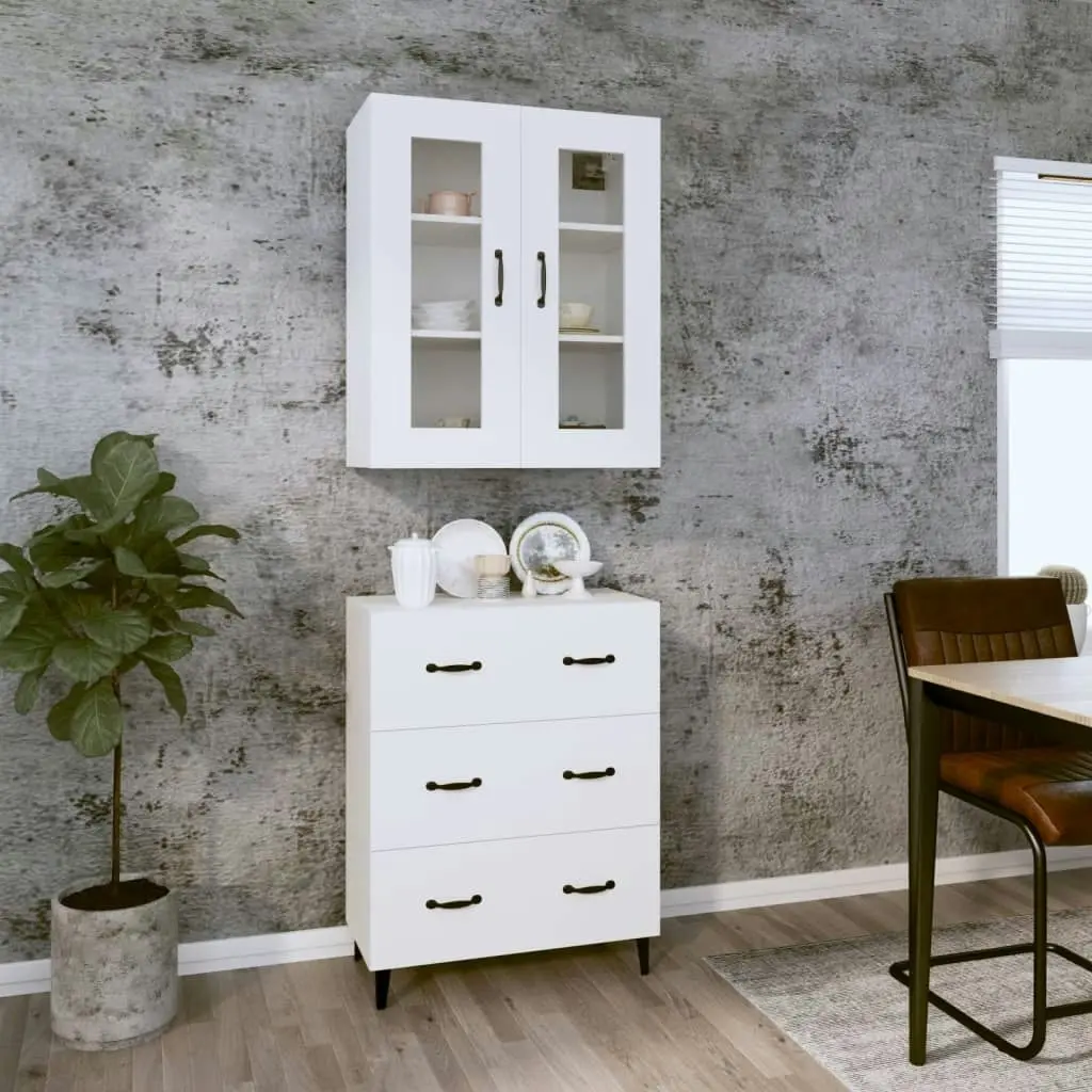 Highboard White 69.5x34x180 cm Engineered Wood 3114868