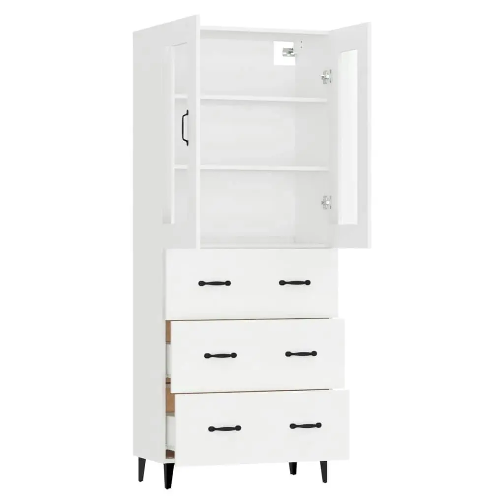 Highboard White 69.5x34x180 cm Engineered Wood 3114868