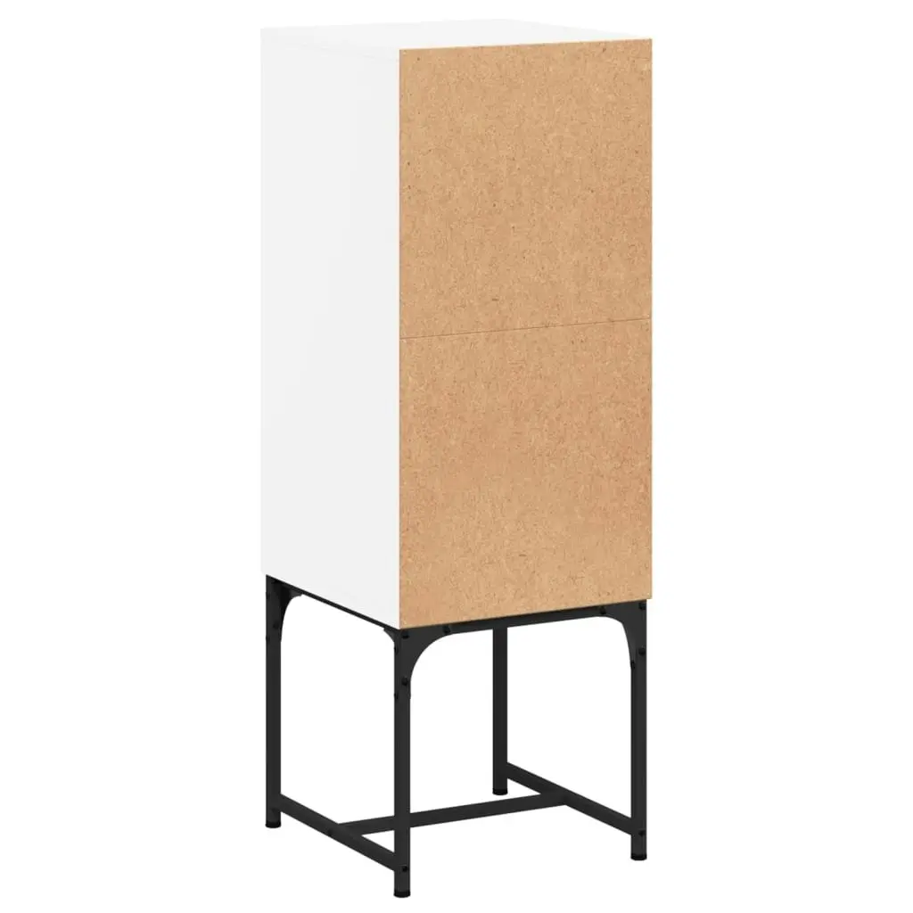 Side Cabinet with Glass Doors White 35x37x100 cm 836553