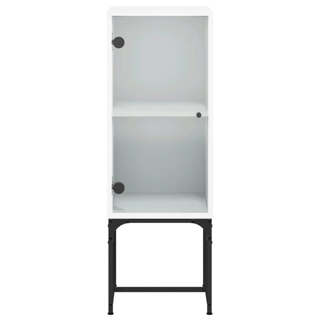 Side Cabinet with Glass Doors White 35x37x100 cm 836553