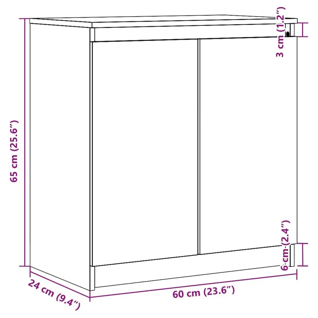 Side Cabinet 60x36x65 cm Solid Pinewood 808098