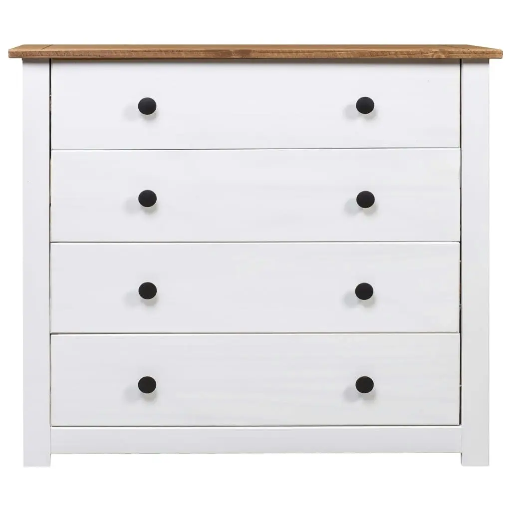 Side Cabinet White 80x40x73 cm Pine Panama Range 282660