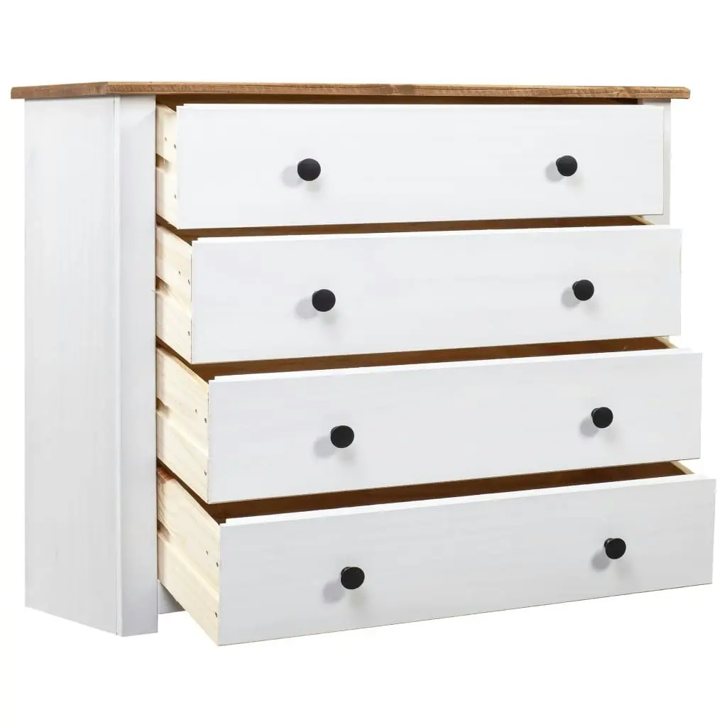 Side Cabinet White 80x40x73 cm Pine Panama Range 282660