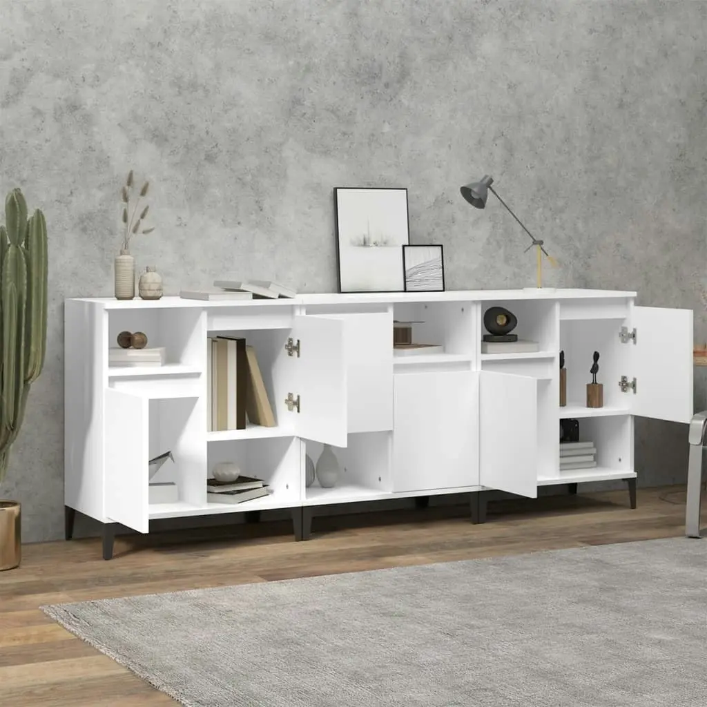 Sideboards 3 pcs White 60x35x70 cm Engineered Wood 3185743