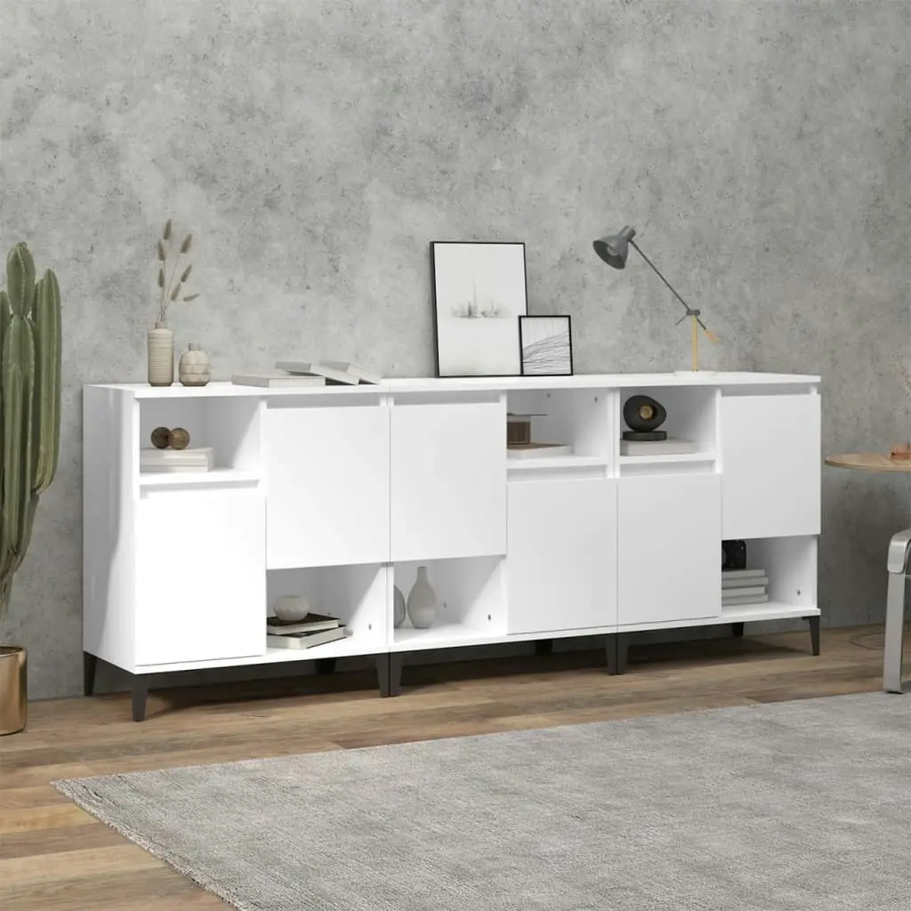 Sideboards 3 pcs White 60x35x70 cm Engineered Wood 3185743