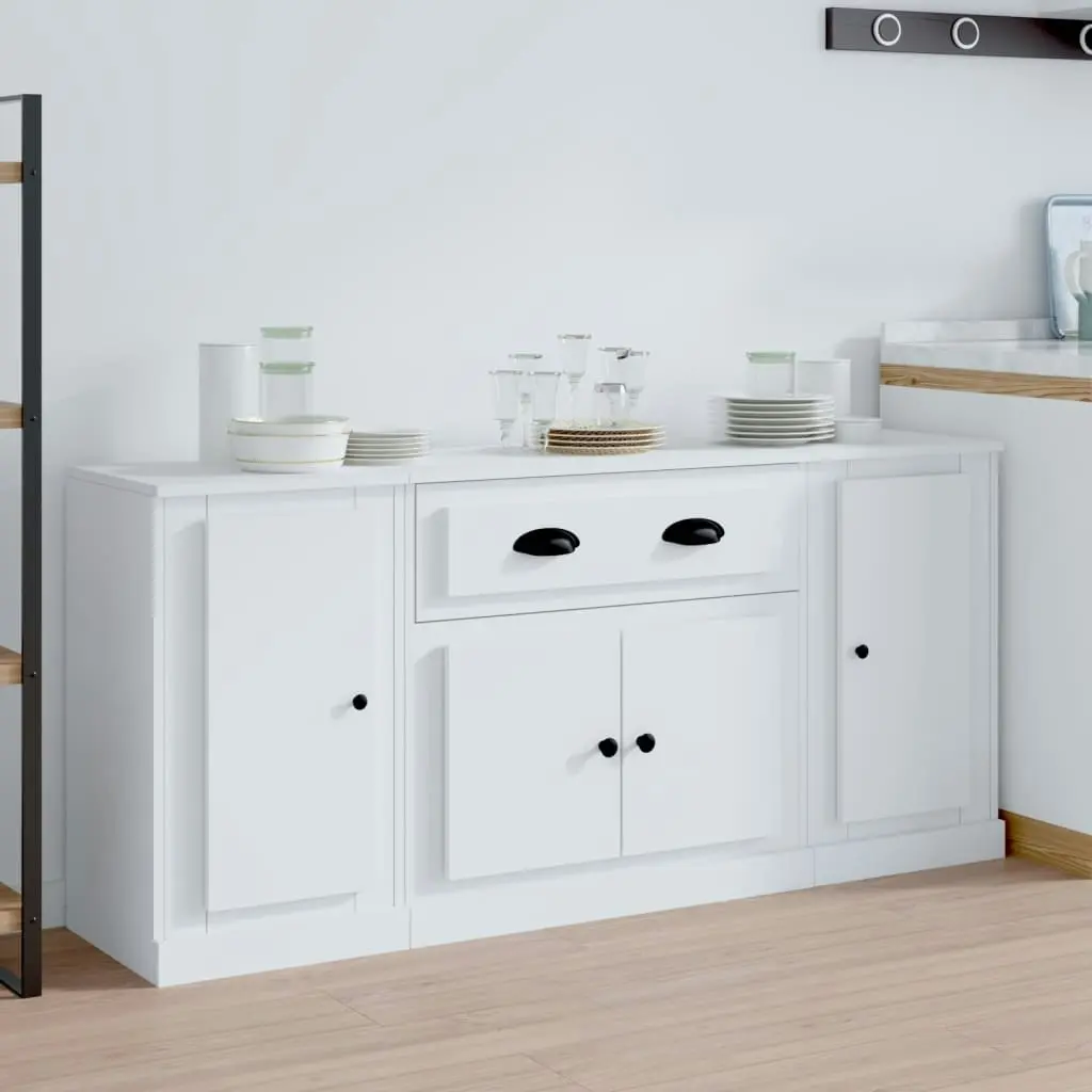 Sideboards 3 pcs White Engineered Wood 3185271