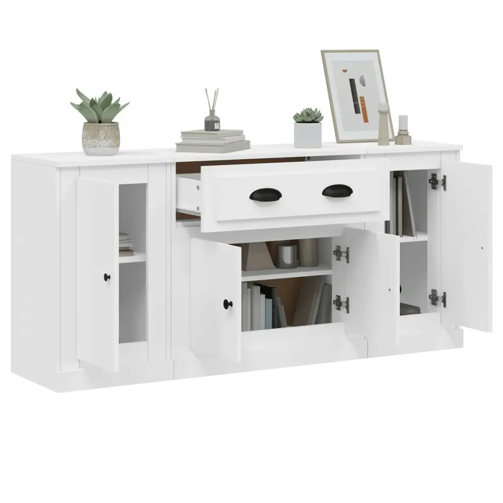 Sideboards 3 pcs White Engineered Wood 3185271