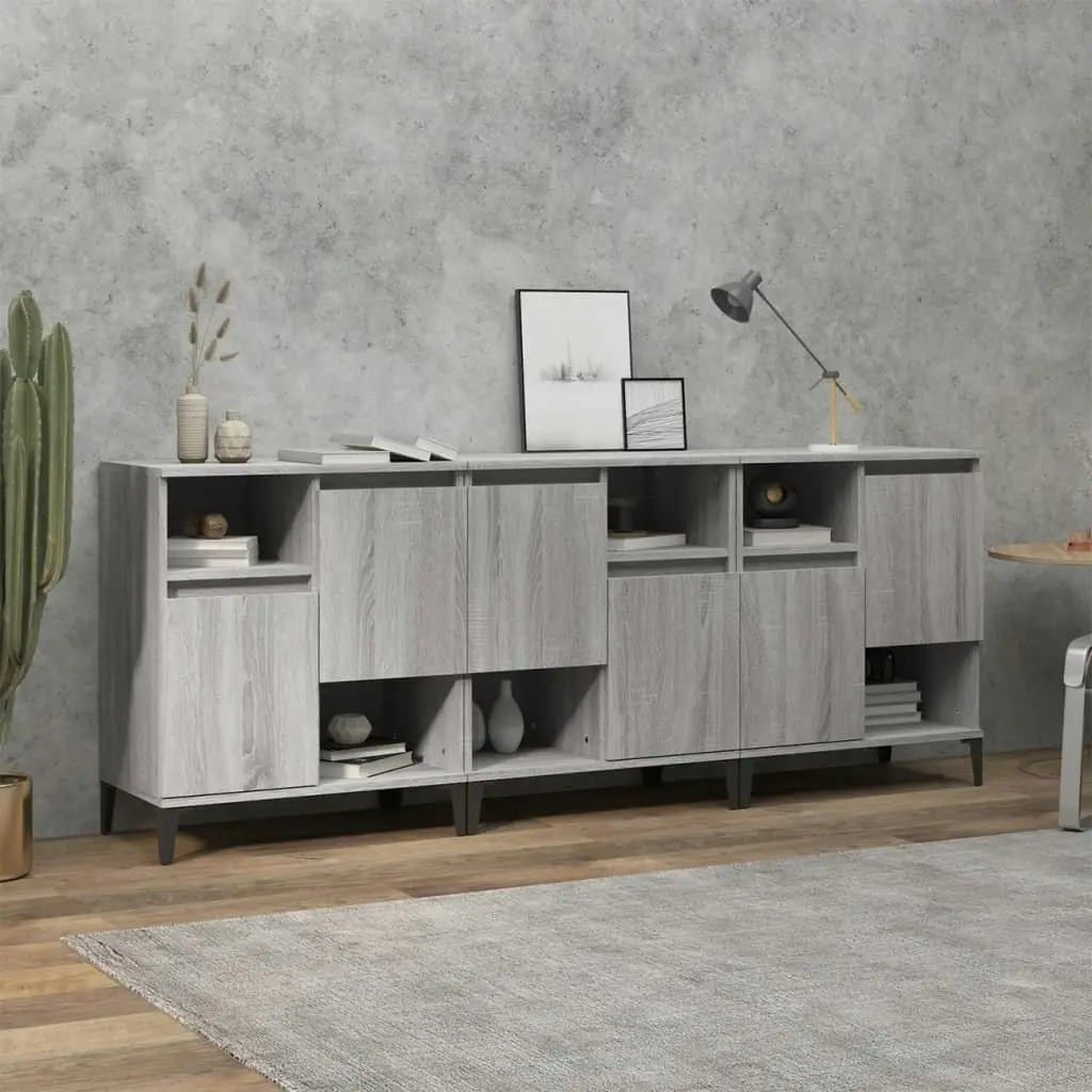 Sideboards 3 pcs Grey Sonoma 60x35x70 cm Engineered Wood 3185749