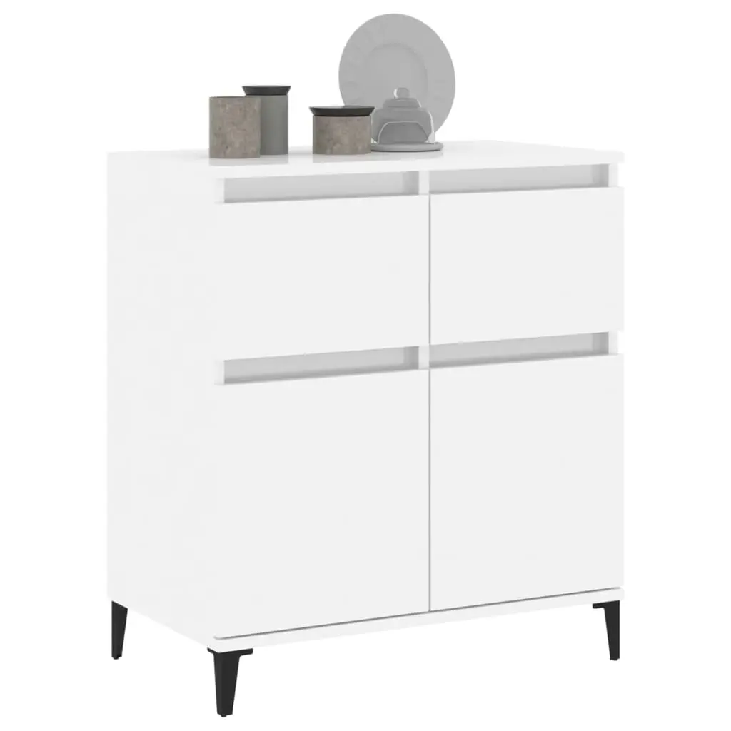 Sideboard High Gloss White 60x35x70 cm Engineered Wood 819686