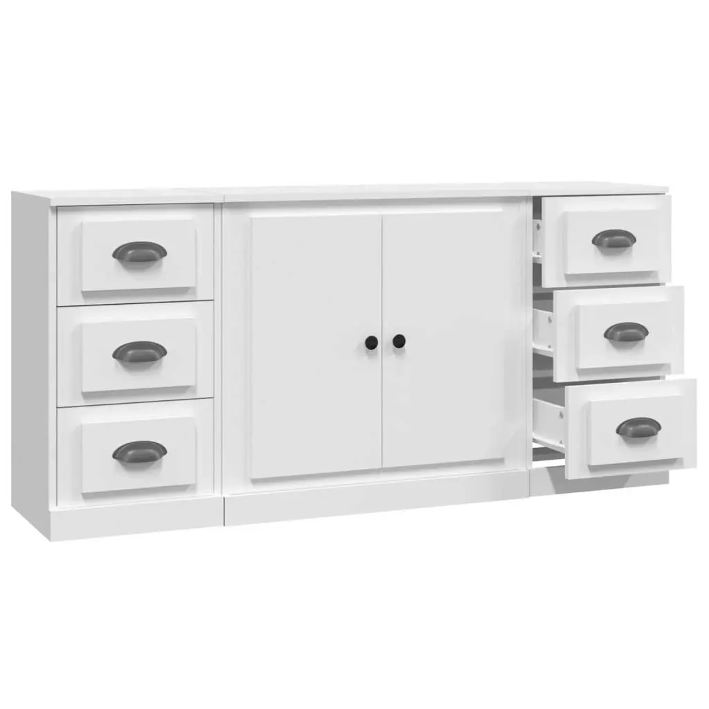 Sideboards 3 pcs White Engineered Wood 3185231