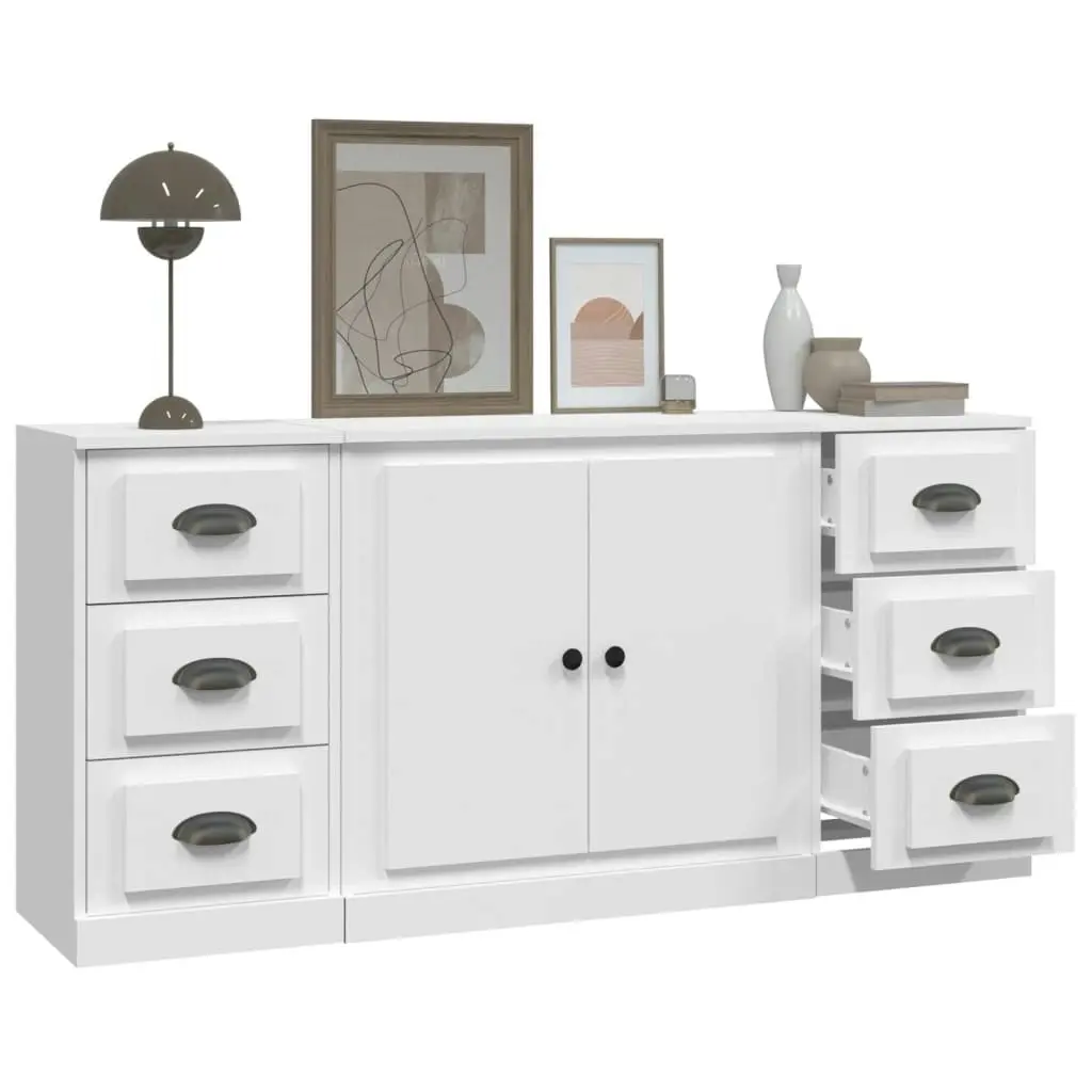 Sideboards 3 pcs White Engineered Wood 3185231