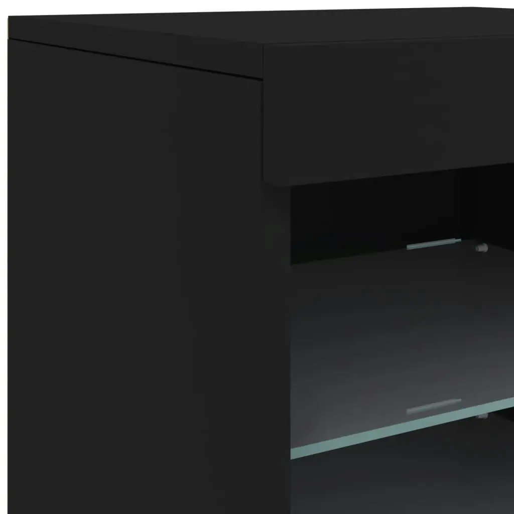 Sideboard with LED Lights Black 41x37x67 cm 836722