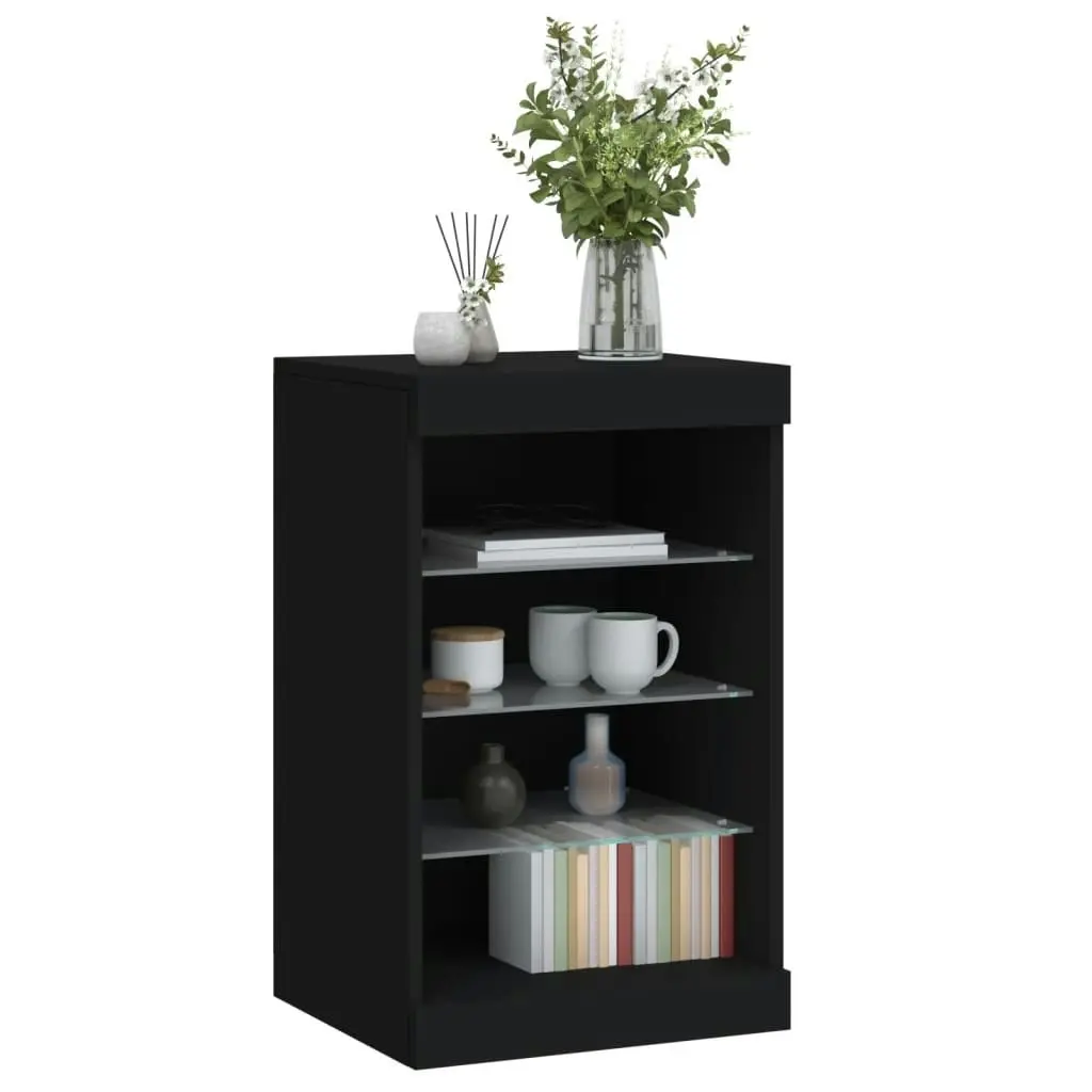 Sideboard with LED Lights Black 41x37x67 cm 836722