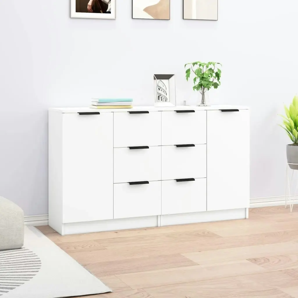 Sideboards 2 pcs White 60x30x70 cm Engineered Wood 3115788