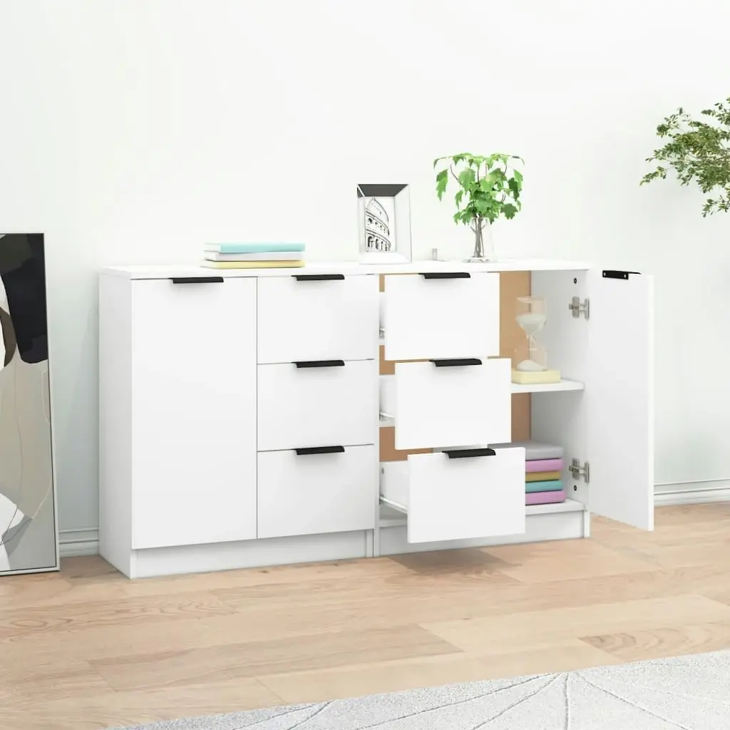 Sideboards 2 pcs White 60x30x70 cm Engineered Wood 3115788