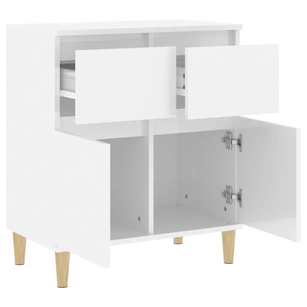 Sideboard High Gloss White 60x35x70 cm Engineered Wood 819678