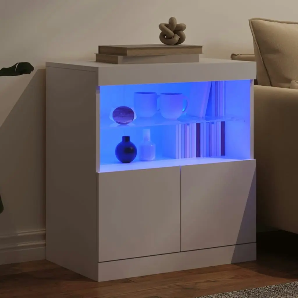 Sideboard with LED Lights White 60x37x67 cm 836651