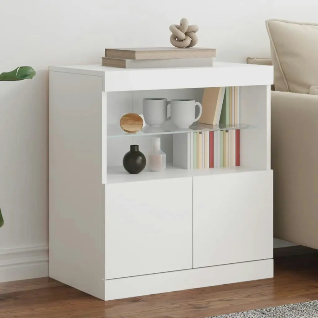 Sideboard with LED Lights White 60x37x67 cm 836651