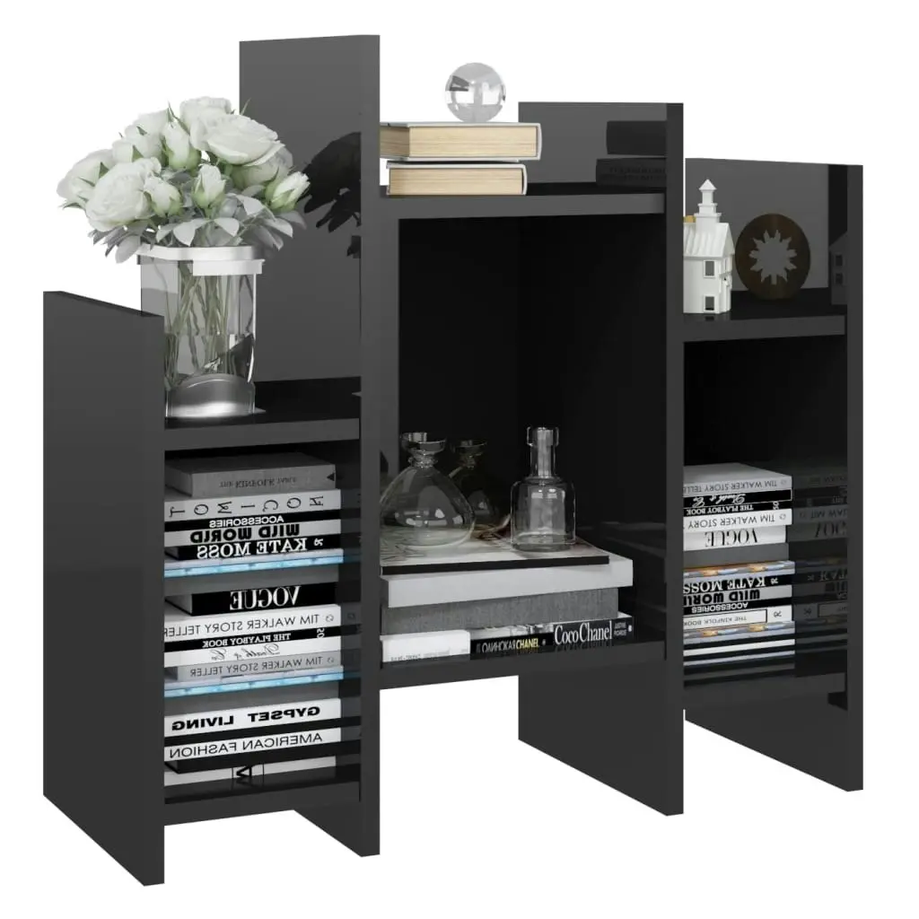 Side Cabinet High Gloss Black 60x26x60 cm Engineered Wood 806290