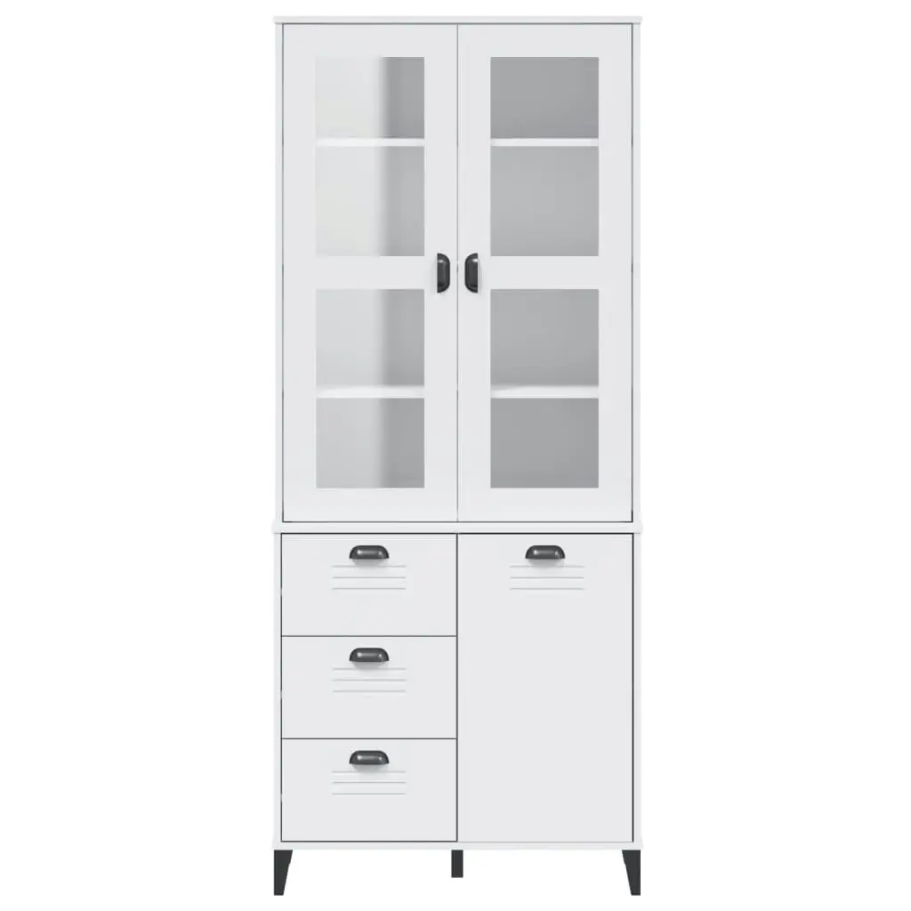 Highboard VIKEN White 80x40x190 cm Solid Wood Pine 3207144