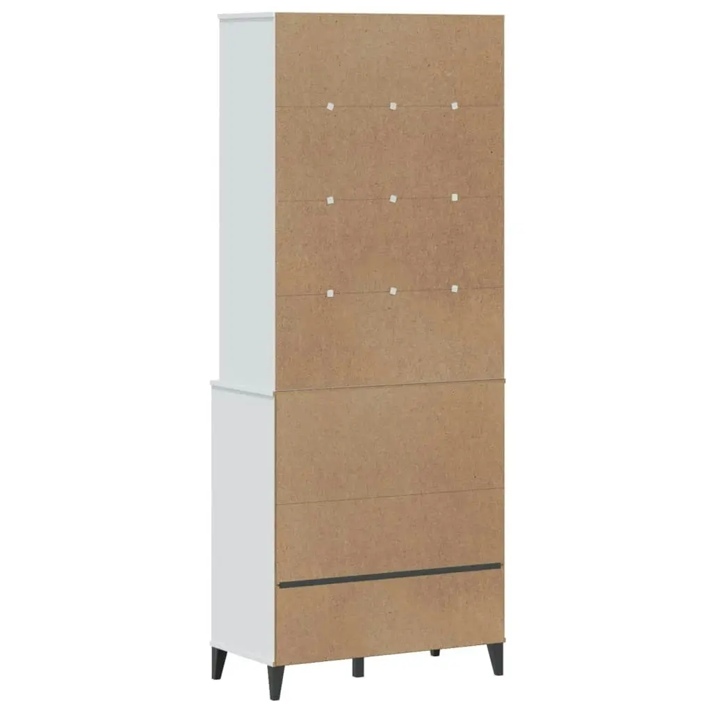 Highboard VIKEN White 80x40x200 cm Solid Wood Pine 3207141