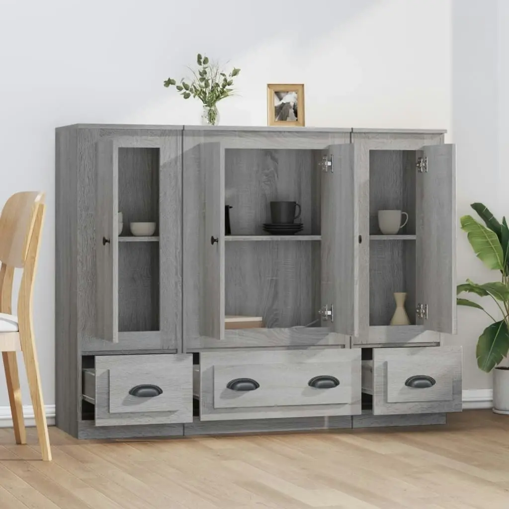 Highboards 3 pcs Grey Sonoma Engineered Wood 3185301