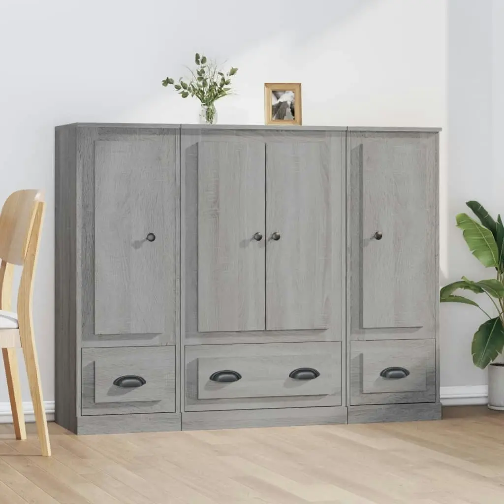 Highboards 3 pcs Grey Sonoma Engineered Wood 3185301