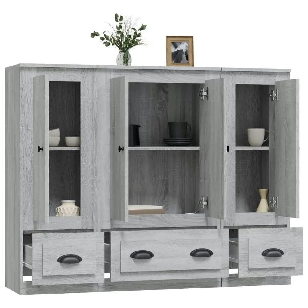 Highboards 3 pcs Grey Sonoma Engineered Wood 3185301