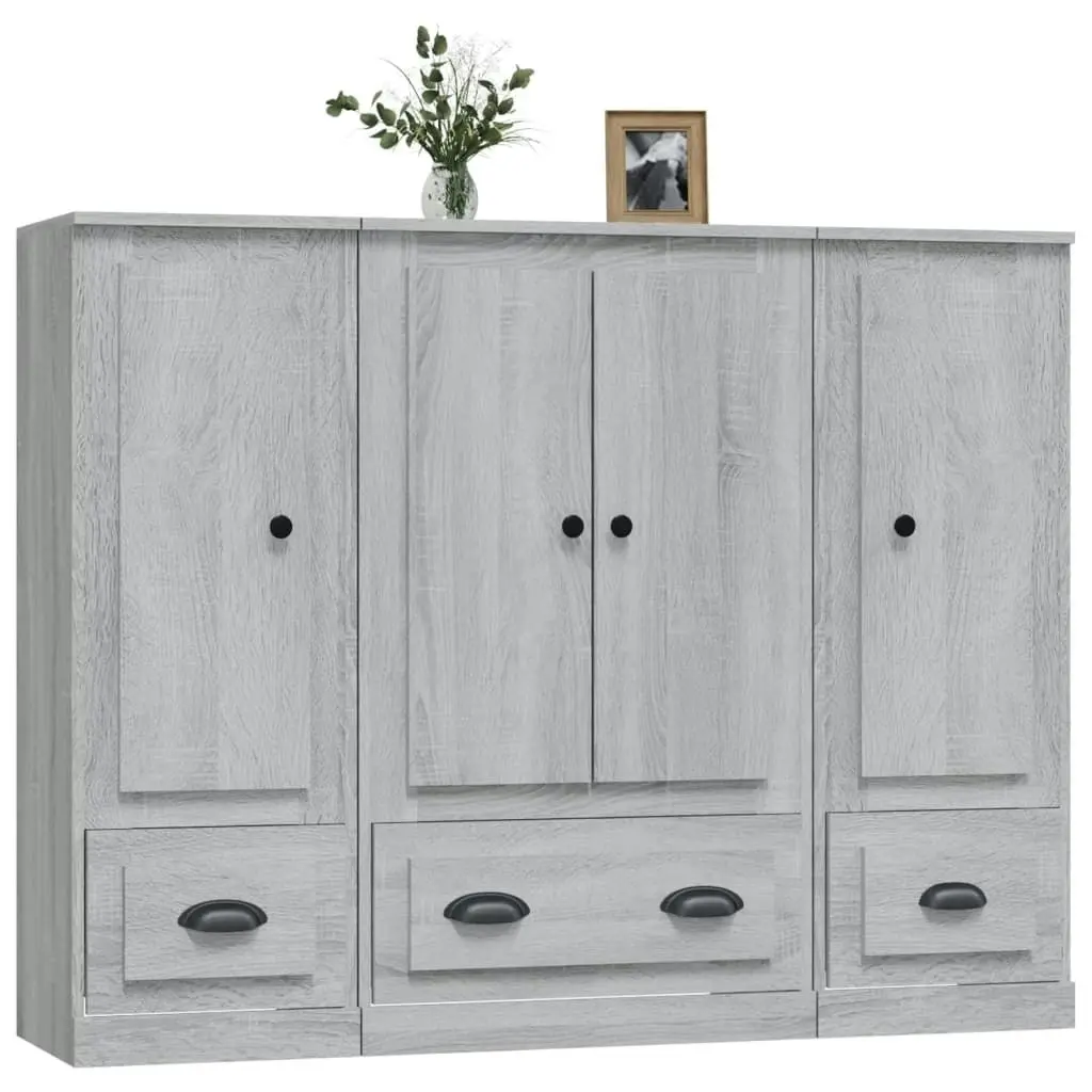 Highboards 3 pcs Grey Sonoma Engineered Wood 3185301