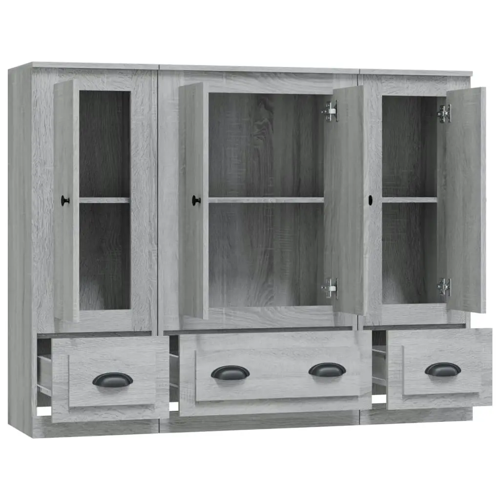 Highboards 3 pcs Grey Sonoma Engineered Wood 3185301