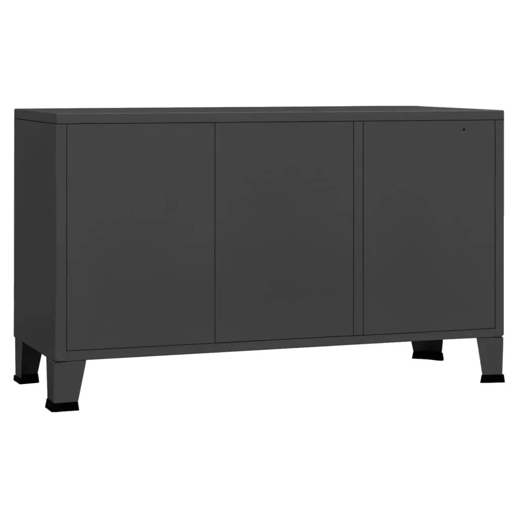 Industrial Sideboard Anthracite 105x35x62 cm Metal and Glass 339610