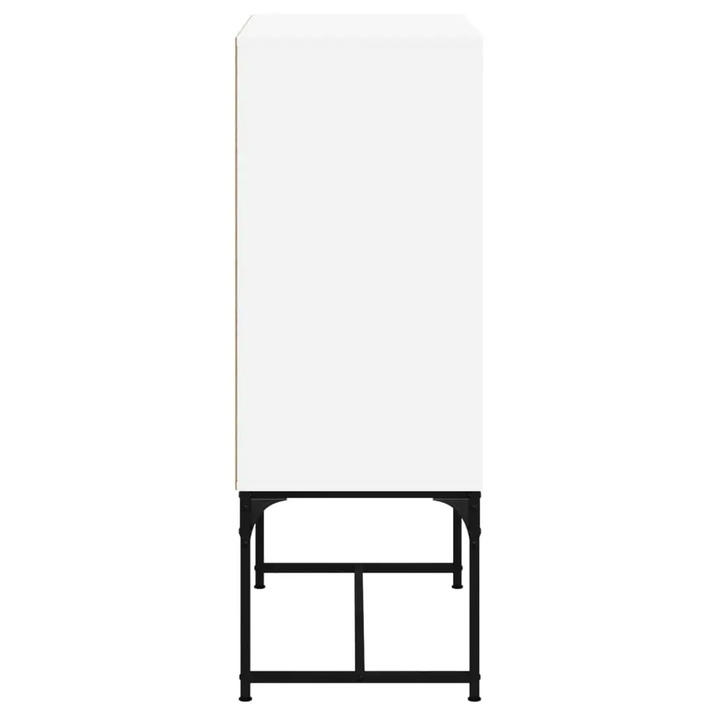 Side Cabinet with Glass Doors White 69x37x100 cm 836546