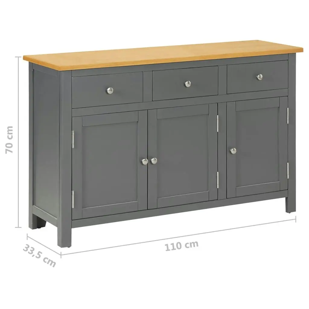 Sideboard 110x33.5x70 cm Solid Oak Wood 288636