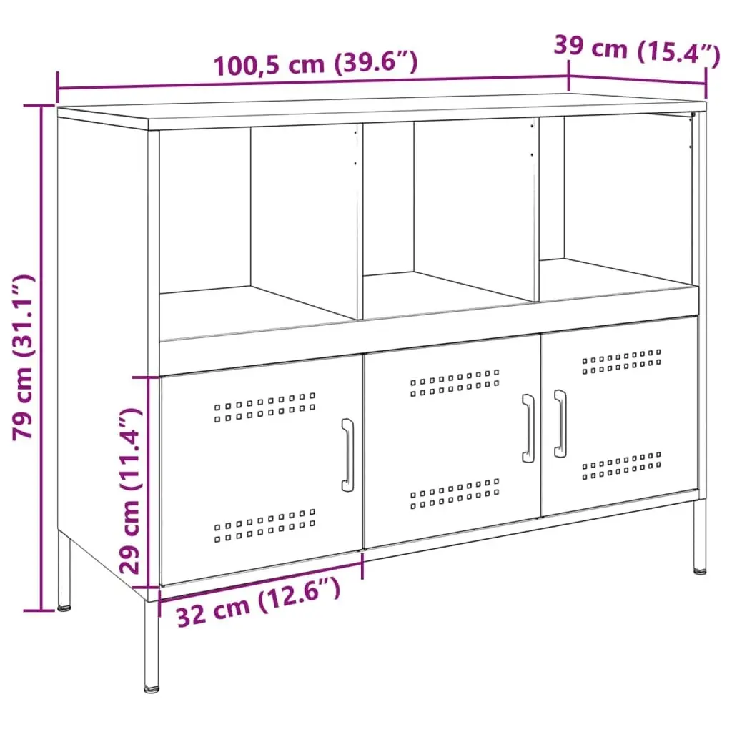 Sideboard Black 100.5x39x79 cm Cold-rolled Steel 843090