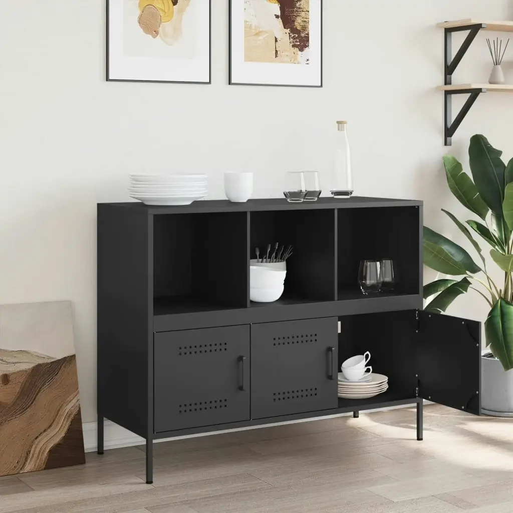 Sideboard Black 100.5x39x79 cm Cold-rolled Steel 843090