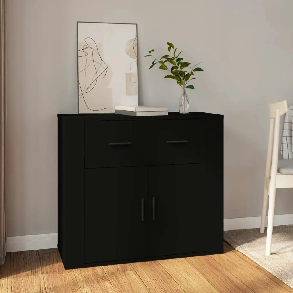 Sideboard Black 80x33x70 cm Engineered Wood 816569