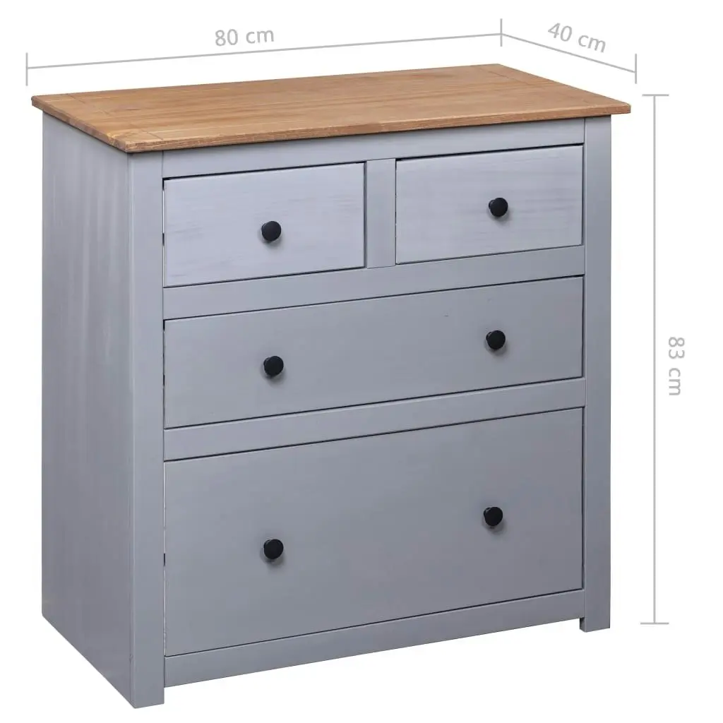 Sideboard Grey 80x40x83 cm Pinewood Panama Range 282656