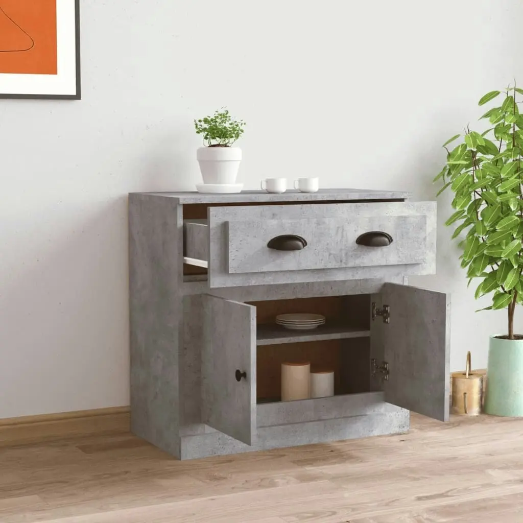 Sideboard Concrete Grey 70x35.5x67.5 cm Engineered Wood 816428