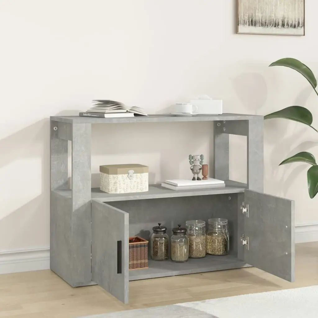 Sideboard Concrete Grey 80x30x60 cm Engineered Wood 819456