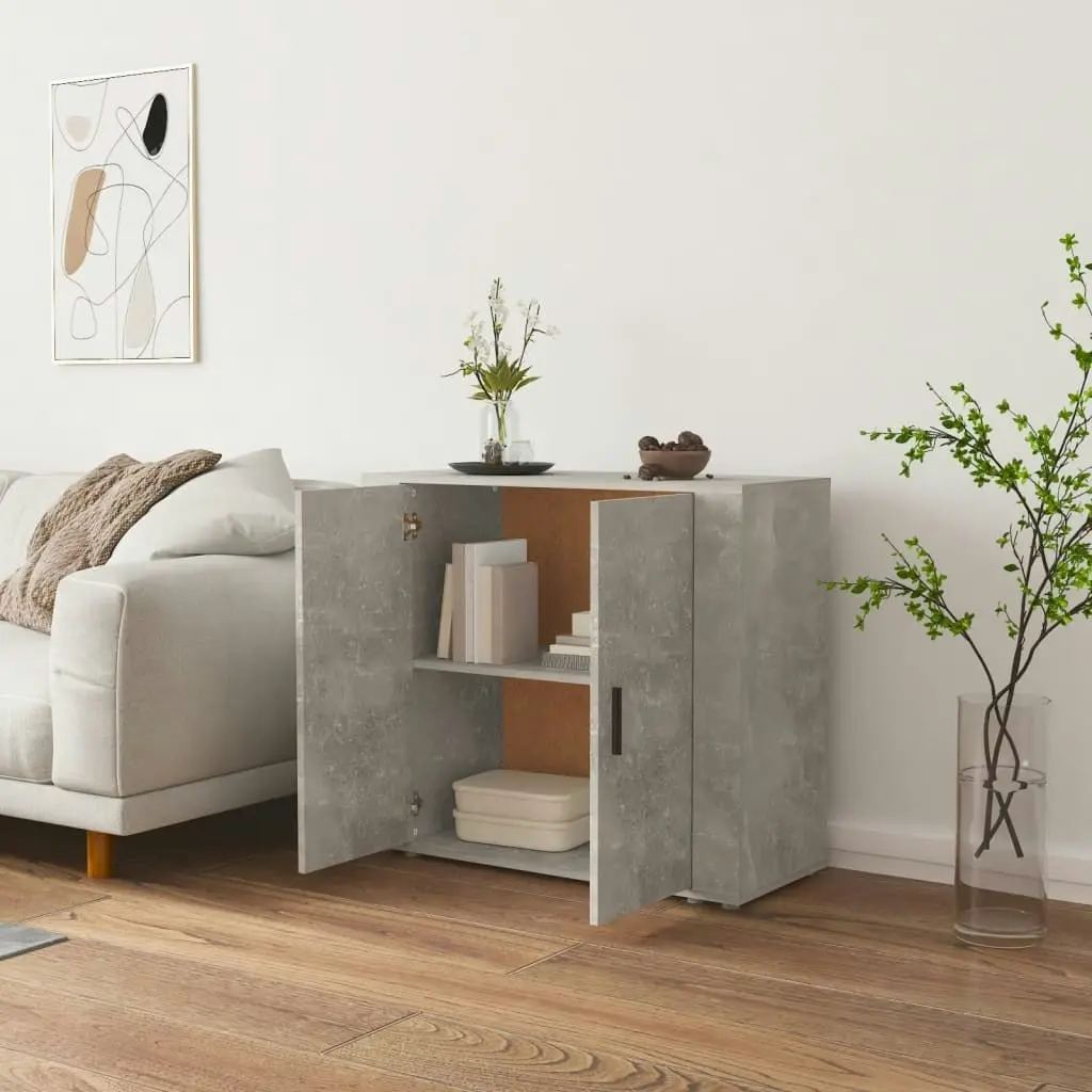 Sideboard Concrete Grey 80x33x70 cm Engineered Wood 816564