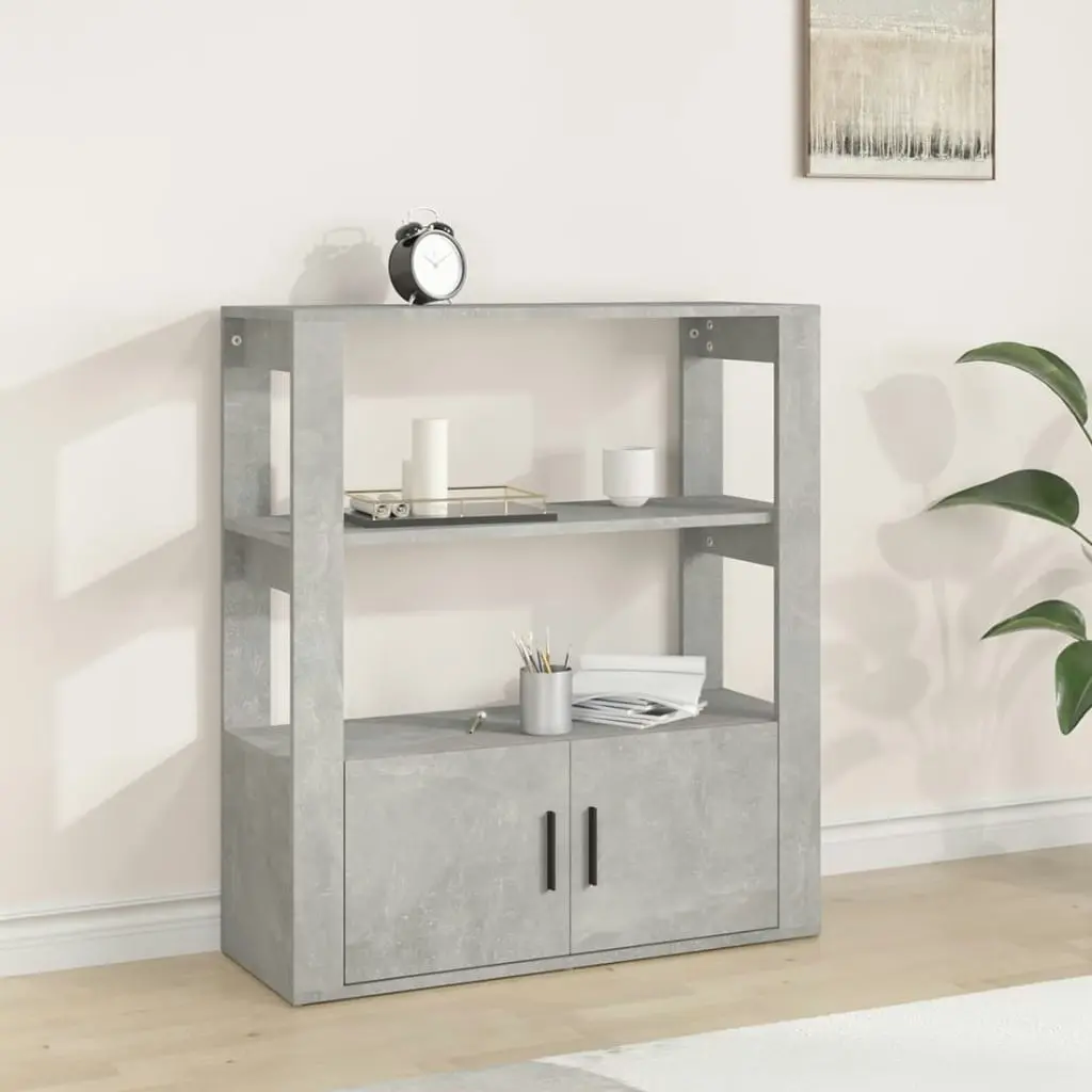 Sideboard Concrete Grey 80x30x90 cm Engineered Wood 819464